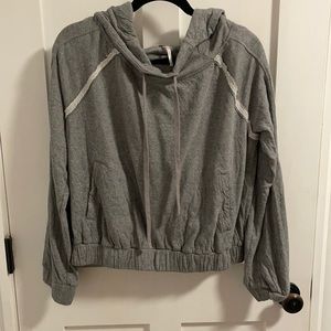 Free people hooded cropped sweatshirt
